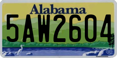 AL license plate 5AW2604