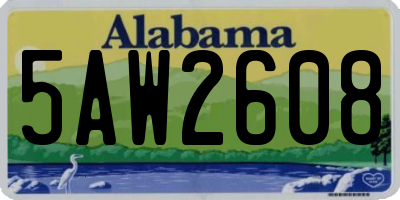 AL license plate 5AW2608