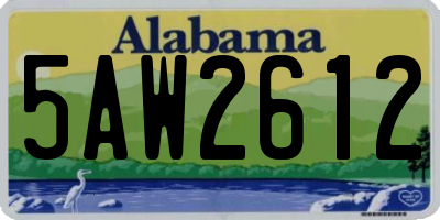 AL license plate 5AW2612