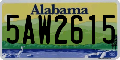 AL license plate 5AW2615