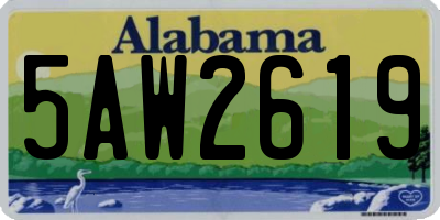 AL license plate 5AW2619