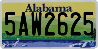 AL license plate 5AW2625