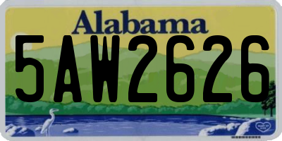 AL license plate 5AW2626