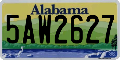 AL license plate 5AW2627