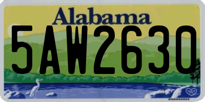 AL license plate 5AW2630