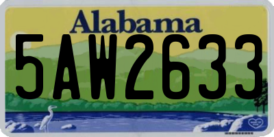 AL license plate 5AW2633
