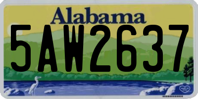 AL license plate 5AW2637