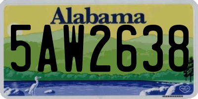 AL license plate 5AW2638