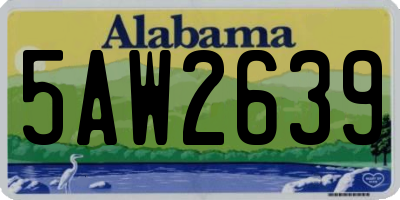 AL license plate 5AW2639