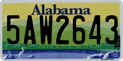 AL license plate 5AW2643