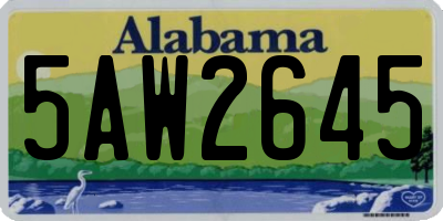 AL license plate 5AW2645