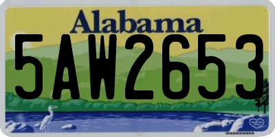 AL license plate 5AW2653
