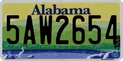 AL license plate 5AW2654