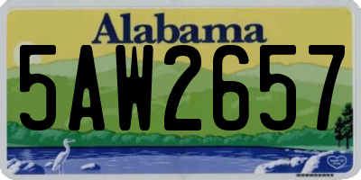 AL license plate 5AW2657