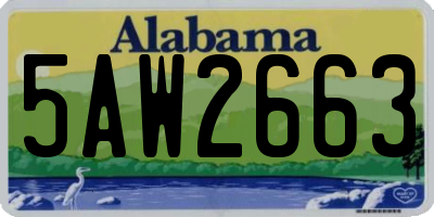 AL license plate 5AW2663