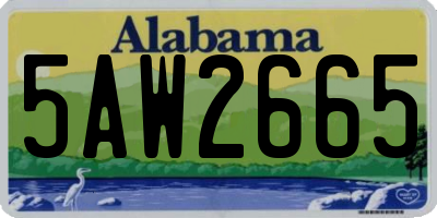 AL license plate 5AW2665