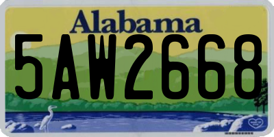 AL license plate 5AW2668