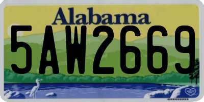 AL license plate 5AW2669