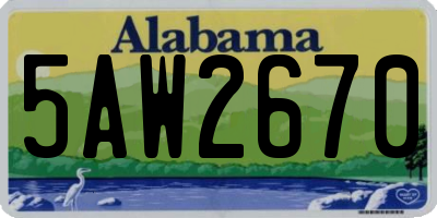 AL license plate 5AW2670