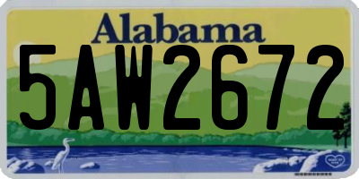 AL license plate 5AW2672