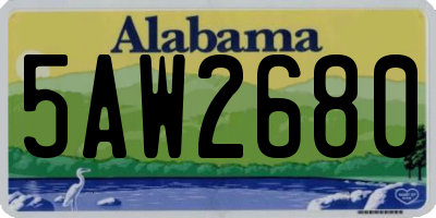 AL license plate 5AW2680