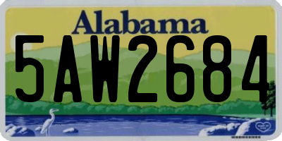 AL license plate 5AW2684
