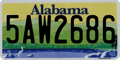 AL license plate 5AW2686