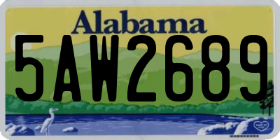 AL license plate 5AW2689
