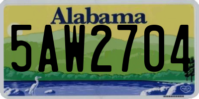 AL license plate 5AW2704