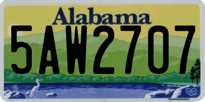 AL license plate 5AW2707