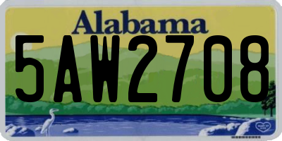 AL license plate 5AW2708
