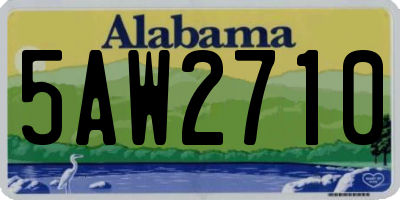AL license plate 5AW2710