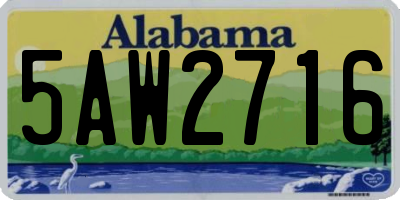 AL license plate 5AW2716