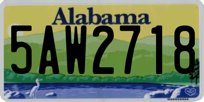 AL license plate 5AW2718