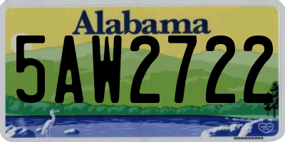 AL license plate 5AW2722