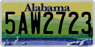 AL license plate 5AW2723