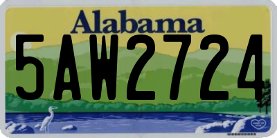AL license plate 5AW2724