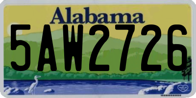 AL license plate 5AW2726