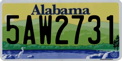 AL license plate 5AW2731