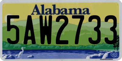 AL license plate 5AW2733