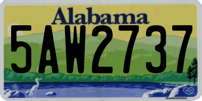 AL license plate 5AW2737