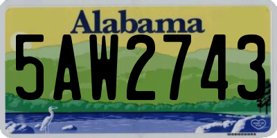 AL license plate 5AW2743