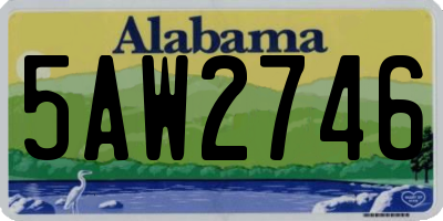 AL license plate 5AW2746