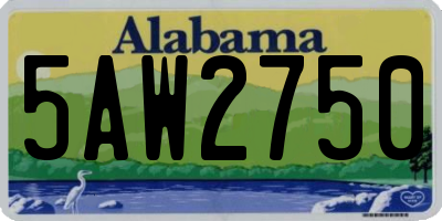AL license plate 5AW2750