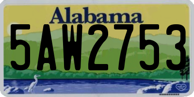 AL license plate 5AW2753