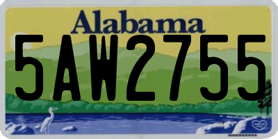 AL license plate 5AW2755