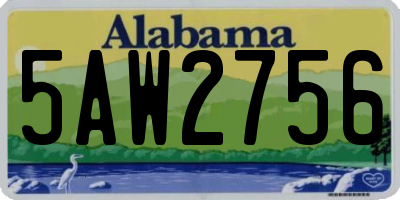 AL license plate 5AW2756