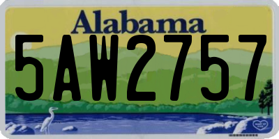 AL license plate 5AW2757