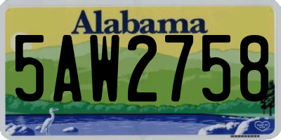 AL license plate 5AW2758