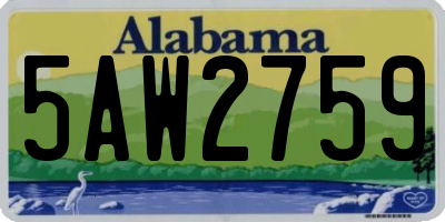 AL license plate 5AW2759